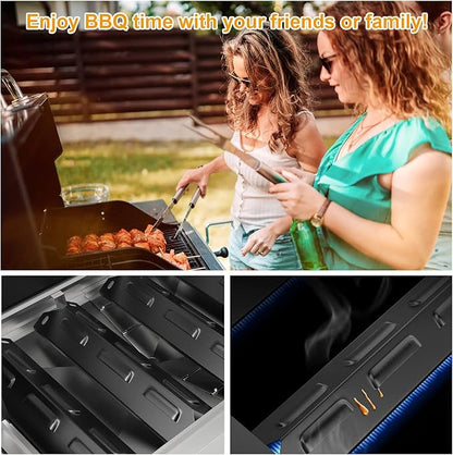Grill Replacement Parts for Kenmore 146.23678310 146.16142210 146.23673310 146.16198211 146.34611410 146.34611410 146.46372610 Gas Grill, Porcelain Steel Heat Plate Shield,Burner Tube Repair Kit