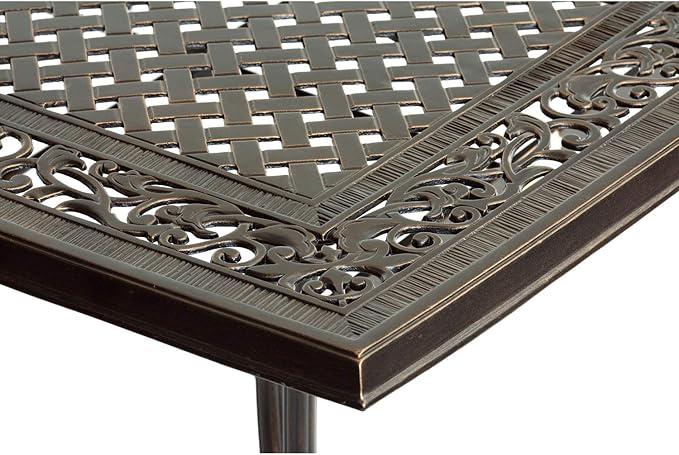 Hanover Traditions 9-Piece Patio Dining Set, Rust-Free Aluminum Outdoor Dining Set with Autumn Berry Cushions, 8 Swivel Rockers and Aluminum Square Dining Table, All-Weather Outdoor Dining Set for 8
