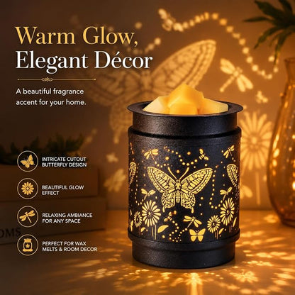kobodon Butterfly Wax Melt Warmer Metal Wax Warmer for Scented Wax | Electric Fragrance Candle Oil Burner 2 in 1 Wax Melts as Gifts for Moms Grandma Women Girls
