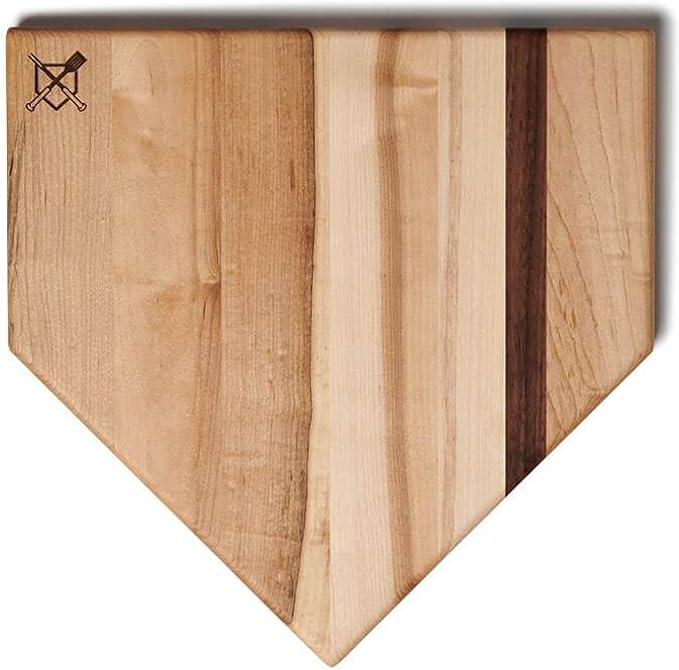 | 12'' Home Plate Cutting Board | Kitchen & BBQ Accessory for Baseball Fans Wood for Chopping, Prep, or Charcuterie | Made in USA