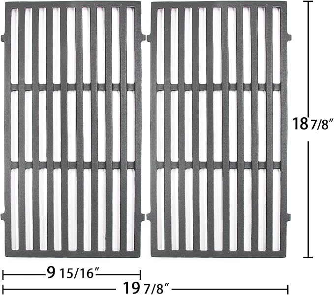 Hongso 18 7/8 inch Cast Iron Cooking Grates Replacement Parts for Weber Genesis II 210 and Genesis II LX 240 Series, Genesis II LX S240, E240 Gas Grills 2017 and Newer, 66094 66801