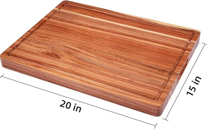 GAOMON 20x15 Inch Acacia Cutting Board for Kitchen, Large Wooden Cutting Board with Juice Groove, 1.5" Thick Chopping Board for Meat Vegetables and Cheese, Charcuterie Board