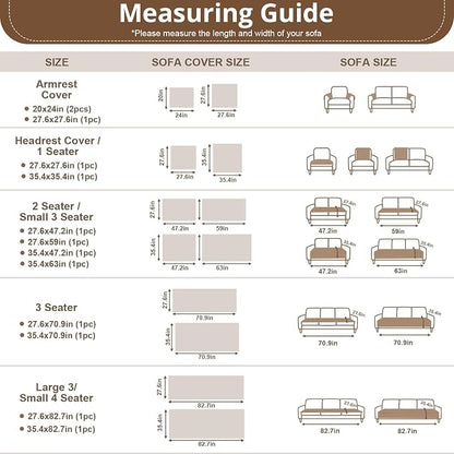 OstepDecor Couch Cover for Dogs, Washable Non Slip Sofa Cover for Pets | Soft Couch Covers for Sofa, Loveseat and Sectional, Furniture Protector Against Pet Hair & Dirt (27.6" x 59", Brown)