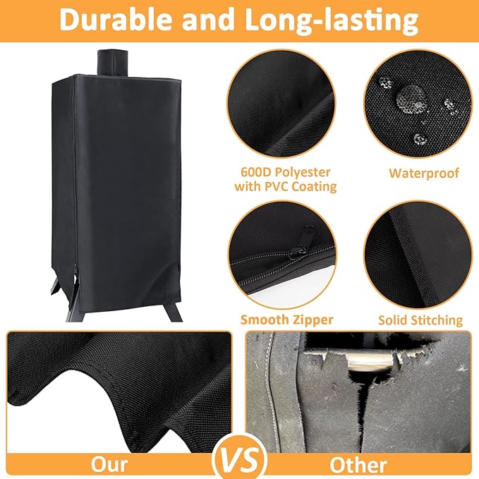 Smoker Cover for Pit Boss 3 Series Vertical Grill, 73351 Pellet Cover for Pit Boss PBV3G1 PBV3P1 PBV3D1 Vertical Smoker Covers, 600D Waterproof Smoker Cover with Zipper, PBV3G1 Smoker Covers