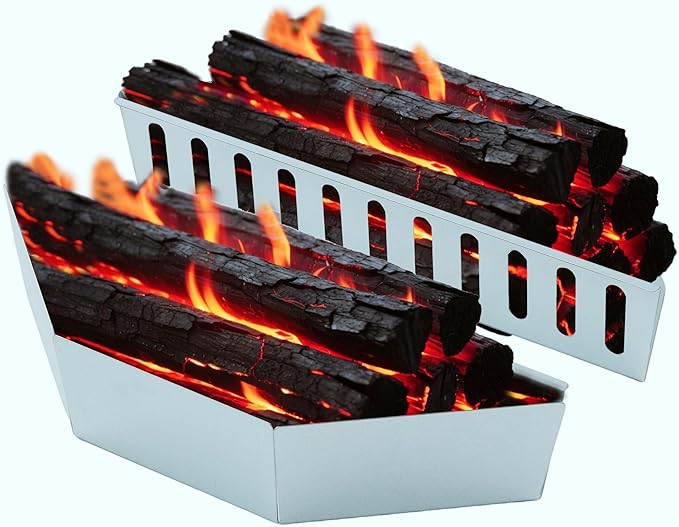 Stainless Steel Charcoal Basket Set of 2PCS for Weber BBQ Grilling Accessories Grills Kettles,Grill Charcoal Holder,Hollow Char-Storage Rack
