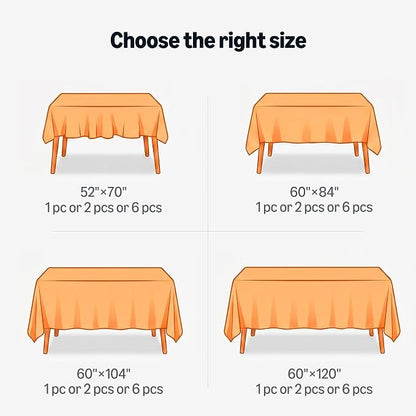 Amazon Basics Thin Rectangle Tablecloths, Water-Resistant Textured Fabric, Wrinkle Resistant, Washable Decorative Table Cover for Dining, Parties, 60" x 104", Beige, Pack of 2