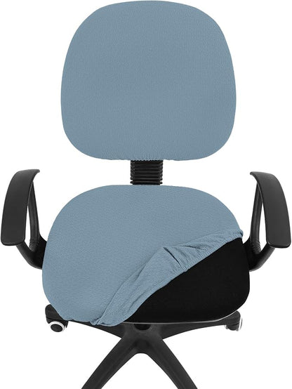 Smiry Office Computer Chair Covers for Desk Rotating Chair Protector | Stretch Jacquard Removable Washable Universal Slipcovers, Seat + Backrest Cover, Airy Blue