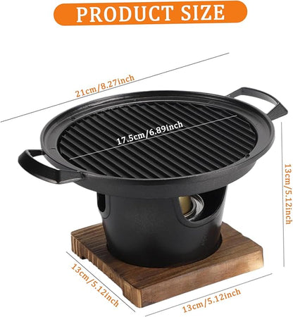 Korean BBQ Grill, Smokeless Non-stick Tabletop Charcoal Grill, Easy to Assemble Portable BBQ Grill for Home, Picnics, Camping and Outdoor Gatherings