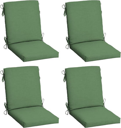 Arden 4-Pack Outdoor Patio Dining Chair Cushion, 20x44, Rain-Proof Seat Pad, Fade-Resistant Outdoor Cushion Bright Moss Green Leala