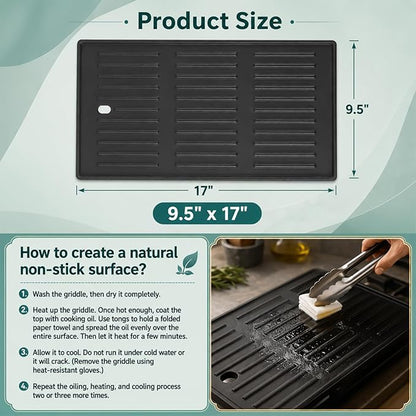 SafBbcue Matte Cast Iron Griddle Replacement Parts for Commercial Infrared Charbroil 463242715 463242716 463234413 463234614 469234815 463276016 466242715 466242815 463234815 463238114 G541-0016-w2