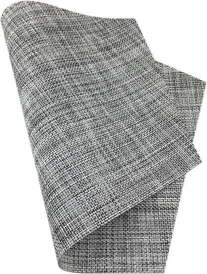 Wedge Placemats,Set of 7 Vinyl Placemats for Round Tables Woven Non-Slip Heat-Resistant Easy to Clean Wipeable Washable Dinner Table Mats（Gray）