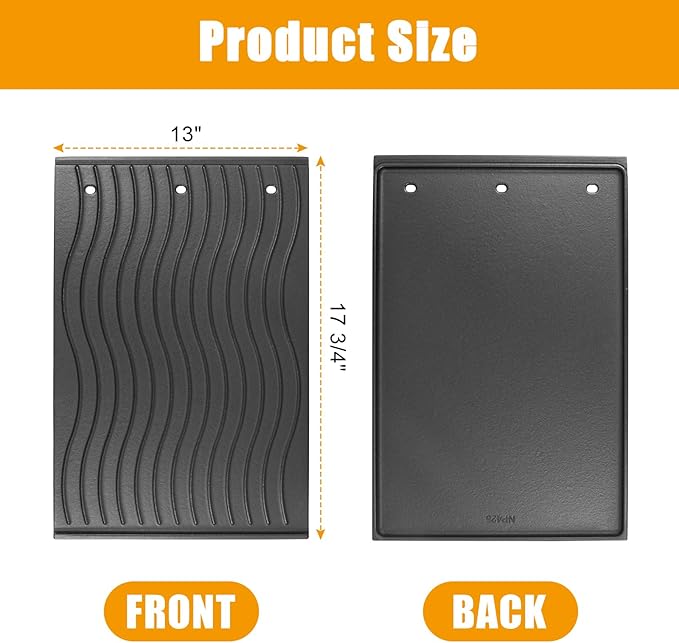 56040 56041 Cooking Griddle for Napoleon PRO 500,Prestige 500,Napoleon LEX Series BBQ Grill Accessories, Reversible Cast Iron Griddle Plate Grill Replacement Parts