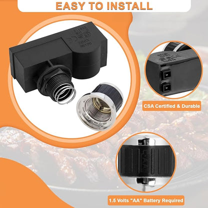 DHLG-12 Igniter 2 Outlets Universal Tact Push Button Igniter Kit for CharBroil Igniter Replacement,Nexgrill, Broilmaster, Broil-Mate, Kenmore Sears, Brinkmann,Char-Griller Grill etc.,AA Battery Needed
