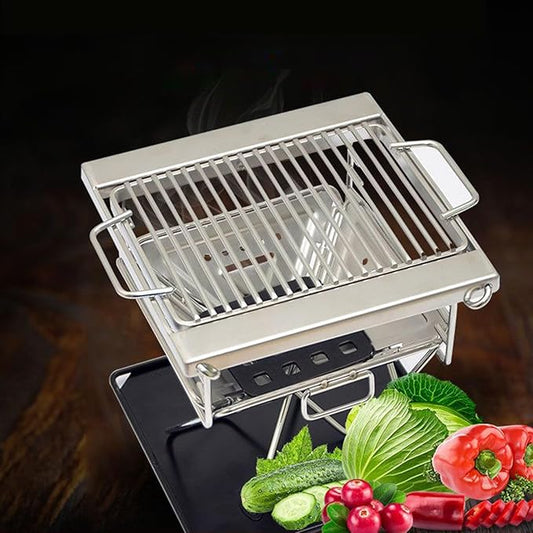 Camping Grills,Folding Outdoor Cooking Gear | Small Charcoal Grill | for Hiking Picnics Tailgating Park Party Garden Cooking Picnics