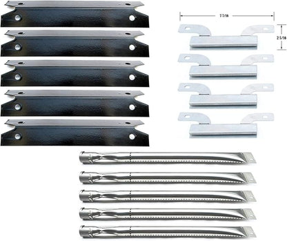 Parts Kit DG132 Replacement for Gas Grill Brinkmann 810-1575-W Gas Grill Parts Kit (Stainless Steel Burner + Stainless Steel carry-over tubes + Porcelain Steel Heat Plate)