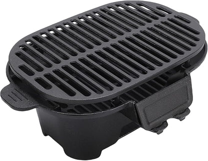 Keenso Cast Iron Grill, Lightweight and Compact Charcoal Hibachi Grill, Adjustable Grate for Outdoor Cooking, Ideal for Japanese BBQ Gatherings
