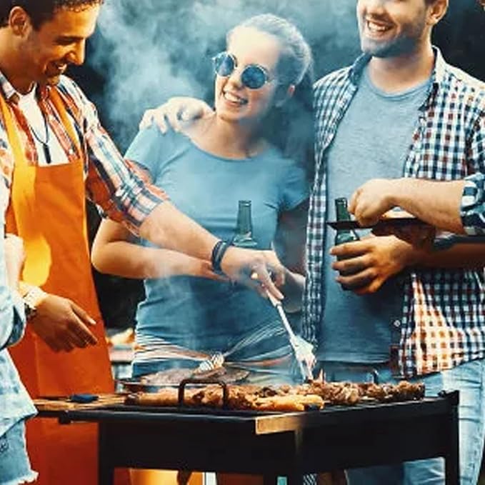BBQ Charcoal Grill Stainless Steel Thicken Folding Portable BBQ Charcoal Grill for Camping Picnics Outdoor Barbecue Large Capacity Easy to Clean