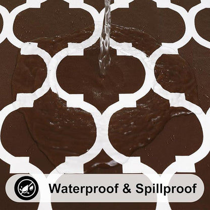 Smiry Rectangle Table Cloth Cover, Waterproof Vinyl Tablecloth with Flannel Backing for Rectangle Tables, Wipeable Spillproof Plastic Tablecloths for Dining, Camping, Indoor, Outdoor (60"x84", Coffee)