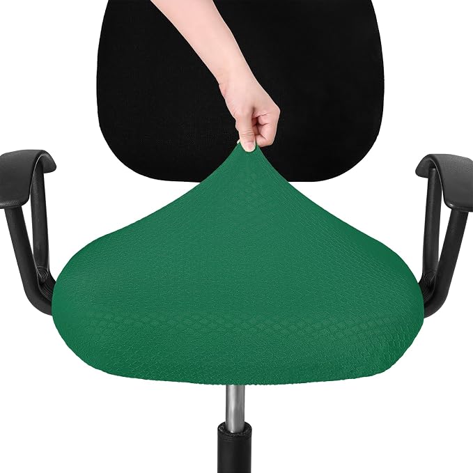 Smiry Office Computer Chair Seat Covers for Desk, Anti-dust Protector | Stretch Jacquard Removable Washable Desk Chair Seat Cushion Protectors, Chritsmas Green