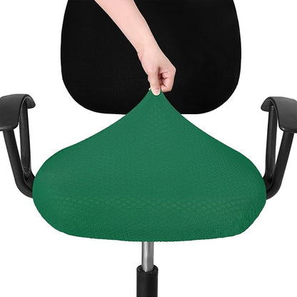 Smiry Office Computer Chair Seat Covers for Desk, Anti-dust Protector | Stretch Jacquard Removable Washable Desk Chair Seat Cushion Protectors, Chritsmas Green