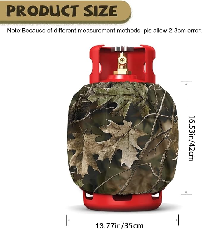 Camo Propane Tank Cover 20lb Weather Resistance Gas Tank Cylinder Cover for Outdoor Camping Yard Waterproof Grill Accessories Gift for Friends