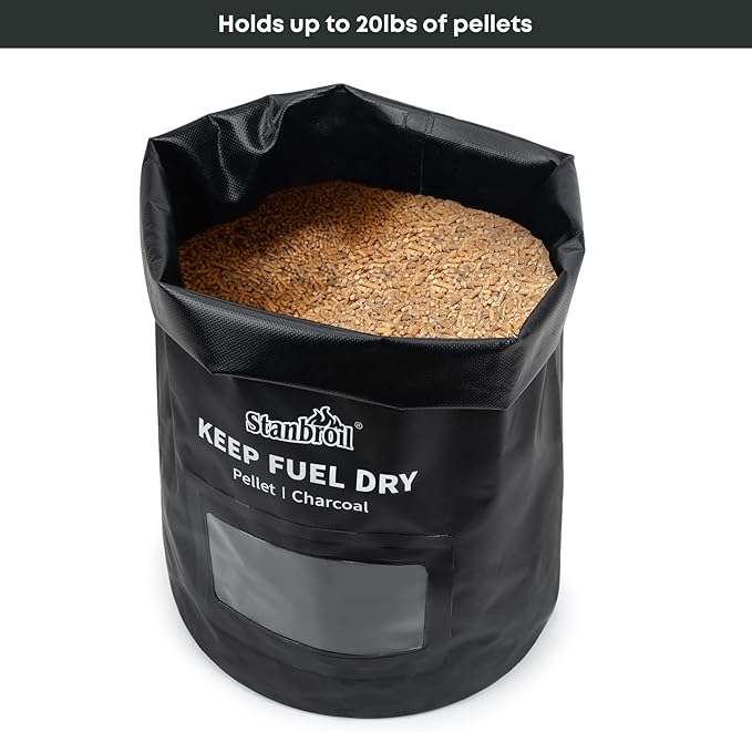 Stanbroil 20 LBs Wood Pellet Storage Bag, Waterproof Outdoor Fabric Container for Pellets, Charcoal, Wood Chips