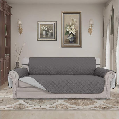 Easy-Going Reversible Couch Cover, 3 Cushion Sofa, X-Large, Gray/Light Gray | Machine Washable Slipcover For Dogs, Water Resistant Furniture Mat For Living Room, Non-Slip Sofa Cover, Pet Friendly