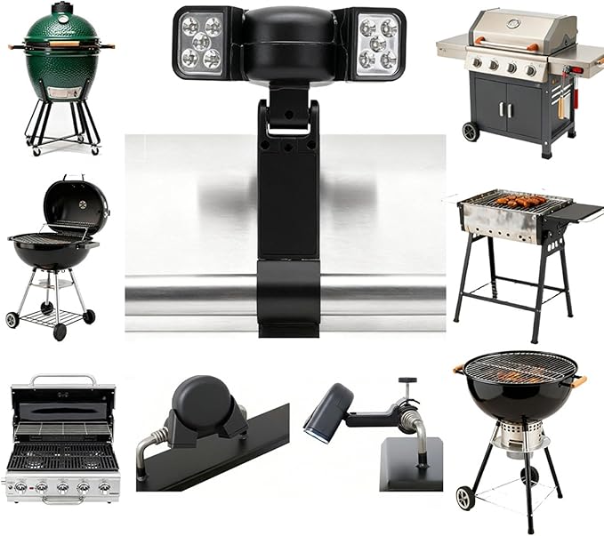 Clip Mounted LED Light for Barbecue 360 Degree Rotatable and High Brightness for Nighttimes Outdoor Cooking Night Grilling Light