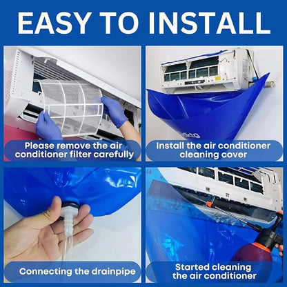 Oiktylr Mini Split Cleaning Kit with 2L Pressure Sprayer, Fits 38-48in | Waterproof & Leakproof AC Cleaning Kit Bag, Reusable, Durable PVC, Fits Systems 18,000-24,000 BTU Air Conditioner Unit