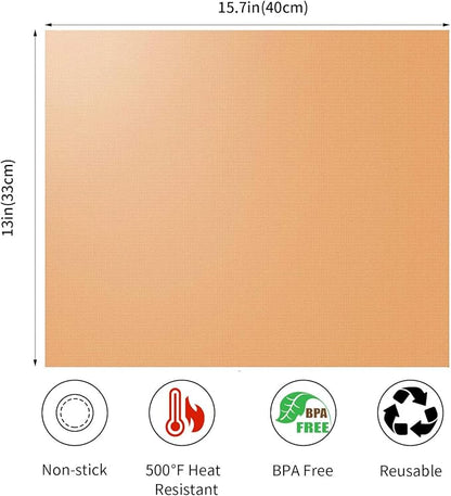 Copper Grill Mats for Outdoor Grill Set of 6 - Nonstick Reusable Barbecue Matt Pad for BBQ Grilling Cooking (Copper 6pcs)