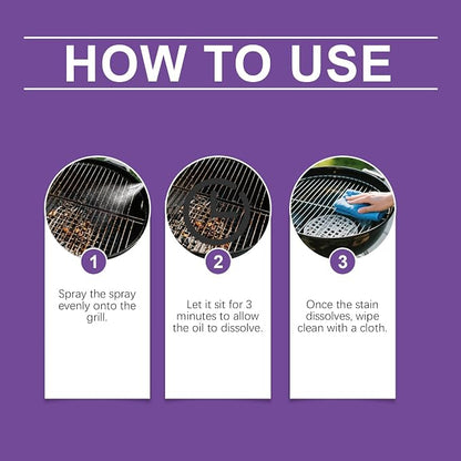 Fast Acting Heavy Duty Grill Degreaser Spray, Remove It-All Grill Cleaner & Degreaser Spray, Removes Carbon Deposits, Food Residue & Smoky Stains, 4 Fl Oz, Spray Bottle