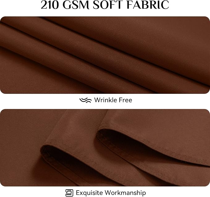 Softalker Square Tablecloth, Waterproof Table Cloths Wrinkle Free Fabric Washable Polyester Table Cover for Dining Tables Party Outdoor Camping Parties Buffet- 54 x 54 inch,Chocolate