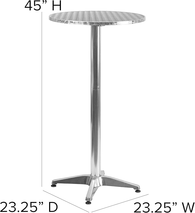 Flash Furniture 23.25 in Aluminum Indoor/Outdoor Round Table