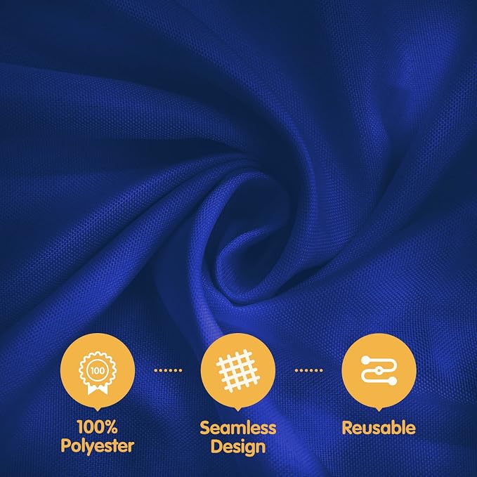 BRILLMAX 10 Pack Navy Blue Tablecloths 60x126 Inch for 8ft Rectangle Tables | 150 GSM Polyester Fabric, 15" Standard Drop, Water, Stain & Wrinkle Resistant Cloth Cover for Wedding Reception Banquet Party