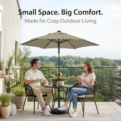 AMMSUN 6FT Patio Umbrella, Outdoor Table Umbrella with Push Button Tilt | UPF50+ Sun Protection and Water-Resistant Fabric, Premium Steel Pole and Ribs, Height-Adjustable and Push-Button Tilt