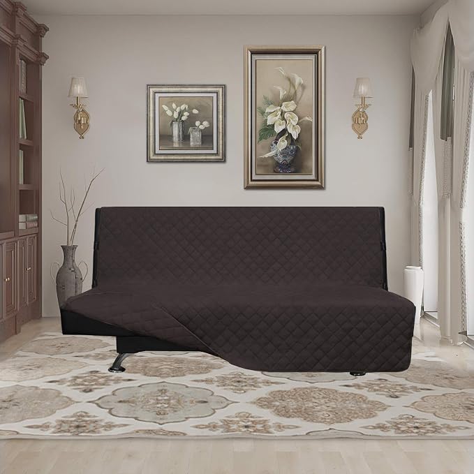 Easy-Going Reversible Couch Cover, Large Futon Sofa, Chocolate/Chocolate | Machine Washable Slipcover For Dogs, Water Resistant Furniture Mat For Living Room, Non-Slip Sofa Cover, Pet Friendly
