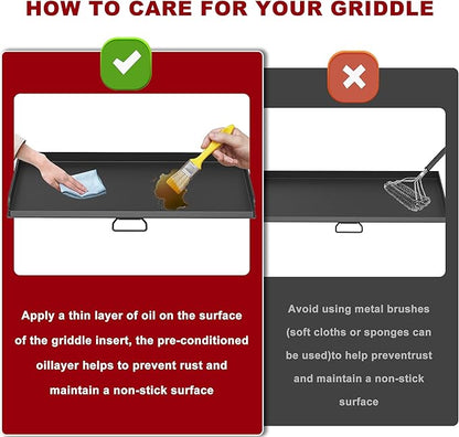 Flat Top Griddle for Camp Chef 3 Burner Griddle, 37" x 16" Fry Griddle Replacement Part for Camp Chef Tundra, Expedition 3X Combo SG100 Accessories, Outdoor BBQ Camping Grills Accessorie