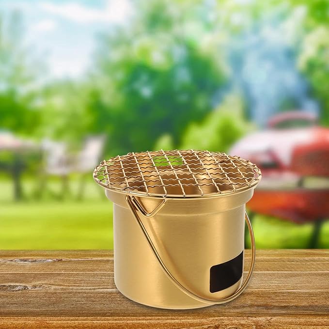 Small Grill: Stainless Steel Small Bbq Grill For Outdoor Camping Picnic Table - Portable Charcoal Barbecue Stove For Camping Backyard Picnic