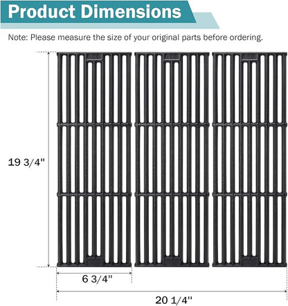 Criditpid Grill Grates Replacement for Char Griller 5050, 5650, 2121, 3001, 5072, 2123, 3072, 2828, 3030, 4000, King Griller 3008 5252, 19 3/4" Cast Iron Cooking Grid for Chargriller Duo 5050 Parts