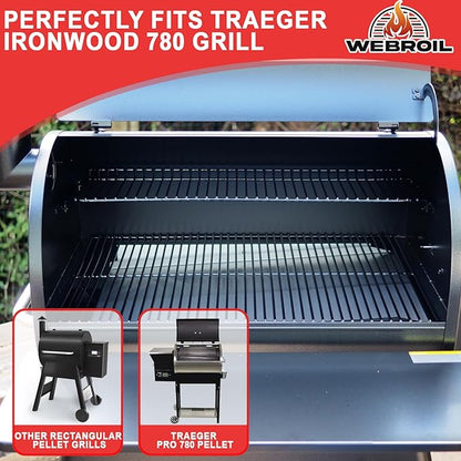 6 Packs BAC520 Drip Tray Liners for Traeger Pro 780 Pellet Smoker Grill, Heat-Resistant Foil Liners for Traeger Pro 780 Grill Accessories, Aluminum Tray for Catching Grease 27" x 15 3/8 "