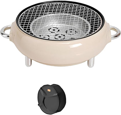 Mini Portable Barbecue Grill, Outdoor BBQ Grill Korean Style Charcoal Grill, Easy to Assemble and Clean, A Variety of Packages Available(Off-Whit,B)