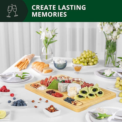 ROYAL CRAFT WOOD Bamboo Cutting Board with Juice Groove - Kitchen Chopping Board for Meat Cheese and Vegetables, Heavy Duty Serving Tray