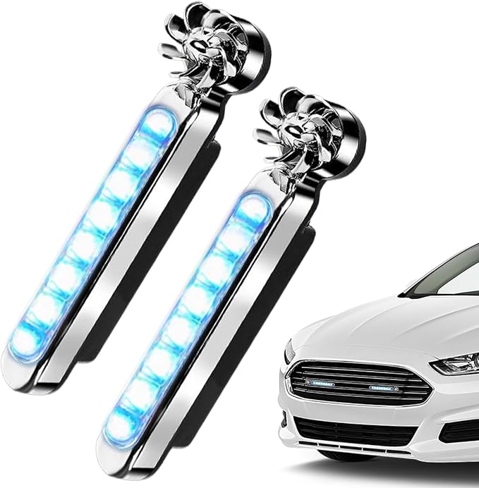Wind Powered Led Light Waterproof Decorative Adjustable Lamps | 2 Pieces Wind Powered LED Vehicle Daytime Lights for Trucks SUV Motorcycle Bike Auto Travel Road Trips Camping Outdoor