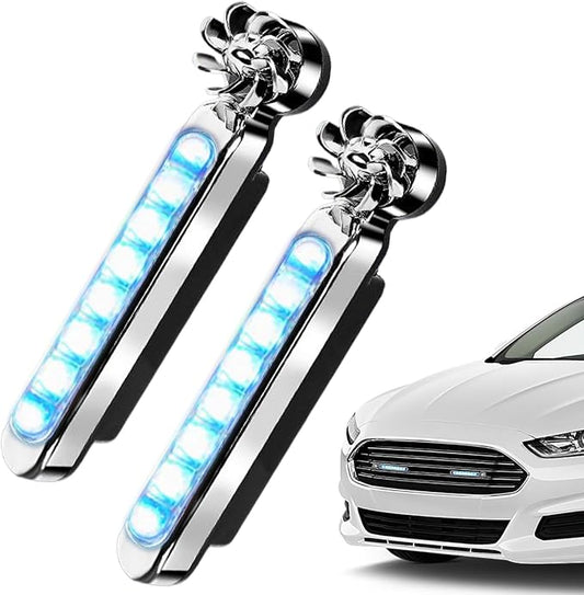 Wind Powered Led Light Waterproof Decorative Adjustable Lamps | 2 Pieces Wind Powered LED Vehicle Daytime Lights for Trucks SUV Motorcycle Bike Auto Travel Road Trips Camping Outdoor
