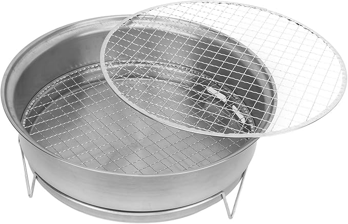 Quick Heating Charcoal Stove, Small Portable Round Barbecue Grill, Iron Cooking Bar with Ample Grilling Area, Outdoor Barbecue Stove for Hiking Traval Picnic Camping