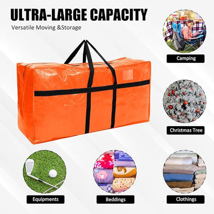 4 Pcs 66 Gallon Extra Large Moving Bags Heavy Duty Storage Bag with Strong Zipper Handle Foldable XXL Jumbo Storage Tote Packing Moving Box for College Dorm Travel Cloth Duffle (4 Colors)