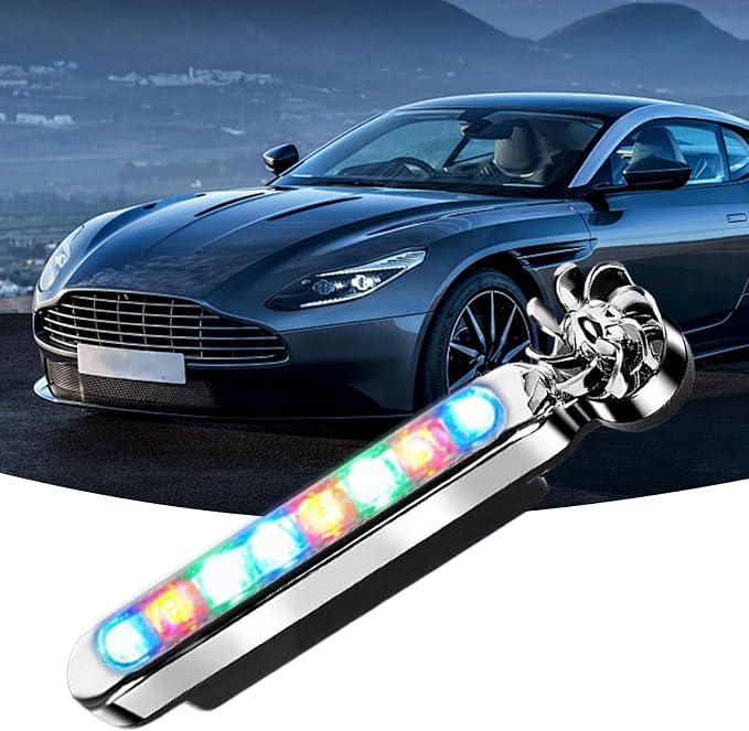 Wind Power Led Lights Waterproof Decorative Adjustable | 2 Pieces Wind Powered LED Vehicle Daytime Lights for Trucks SUV Motorcycle Bike Auto Travel Road Trips Camping Outdoor