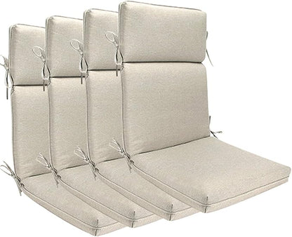 Indoor Outdoor High Back Dining Chair Cushions Replacement Patio Seat Cushion Fade Resistance, Set of 4 (Olefin Taupe)