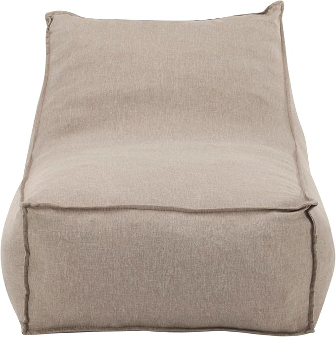 Christopher Knight Home Venny 48" L Outdoor Bean Bag Chair Set of 2, Fabric Bean Bag Chair for Adults and Kids, Indoor/Outdoor Sun Lounger, Patio Lounge Chair Set of 2, Dark Beige