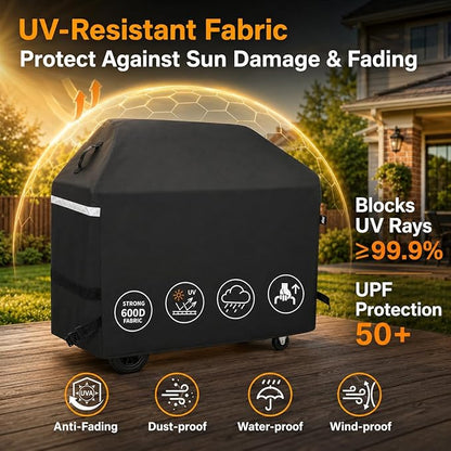 Hisencn 57 inch Grill Cover for Dyna Glo 5 Burner dgf510sbp, dgf510pbp-d, dge530bsp-d, Heavy Duty Waterproof Outdoor BBQ Cover for Dyna Glo Premium Grill, All Weather Protection, Fade and UV Resistant